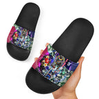 Personalized Western Bulldogs Football Slide Sandals Tropical Hibiscus Flowers - Pacific Fusion Style