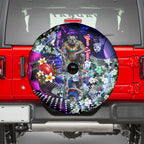 Personalized Western Bulldogs Football Spare Tire Cover Tropical Hibiscus Flowers - Pacific Fusion Style