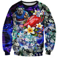 Personalized Western Bulldogs Football Sweatshirt Tropical Hibiscus Flowers - Pacific Fusion Style