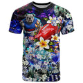 Personalized Western Bulldogs Football T Shirt Tropical Hibiscus Flowers - Pacific Fusion Style