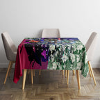 Personalized Western Bulldogs Football Tablecloth Tropical Hibiscus Flowers - Pacific Fusion Style