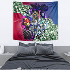 Personalized Western Bulldogs Football Tapestry Tropical Hibiscus Flowers - Pacific Fusion Style