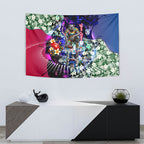 Personalized Western Bulldogs Football Tapestry Tropical Hibiscus Flowers - Pacific Fusion Style