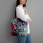 Personalized Western Bulldogs Football Tote Bag Tropical Hibiscus Flowers - Pacific Fusion Style