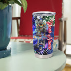 Personalized Western Bulldogs Football Tumbler Cup Tropical Hibiscus Flowers - Pacific Fusion Style