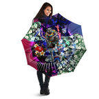 Personalized Western Bulldogs Football Umbrella Tropical Hibiscus Flowers - Pacific Fusion Style