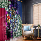 Personalized Western Bulldogs Football Window Curtain Tropical Hibiscus Flowers - Pacific Fusion Style
