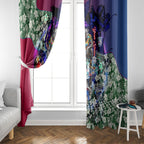 Personalized Western Bulldogs Football Window Curtain Tropical Hibiscus Flowers - Pacific Fusion Style