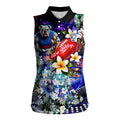 Personalized Western Bulldogs Football Women Sleeveless Polo Shirt Tropical Hibiscus Flowers - Pacific Fusion Style