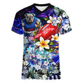 Personalized Western Bulldogs Football Women V-Neck T-Shirt Tropical Hibiscus Flowers - Pacific Fusion Style