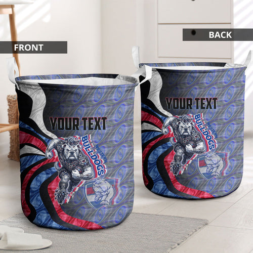 Personalised Western Bulldogs Laundry Basket Trippy Psychedelic Abstract Art Mascot Football Fans