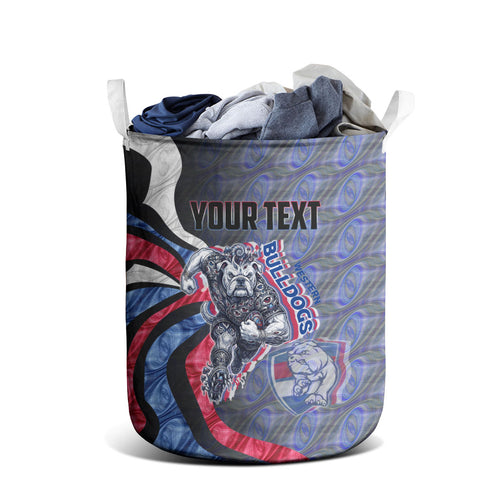 Personalised Western Bulldogs Laundry Basket Trippy Psychedelic Abstract Art Mascot Football Fans