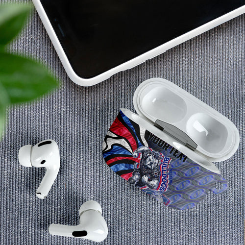 Personalised Western Bulldogs AirPods Case Trippy Psychedelic Abstract Art Mascot Football Fans