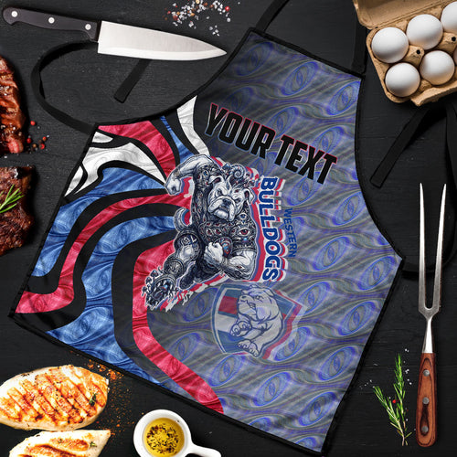 Personalised Western Bulldogs Apron Trippy Psychedelic Abstract Art Mascot Football Fans