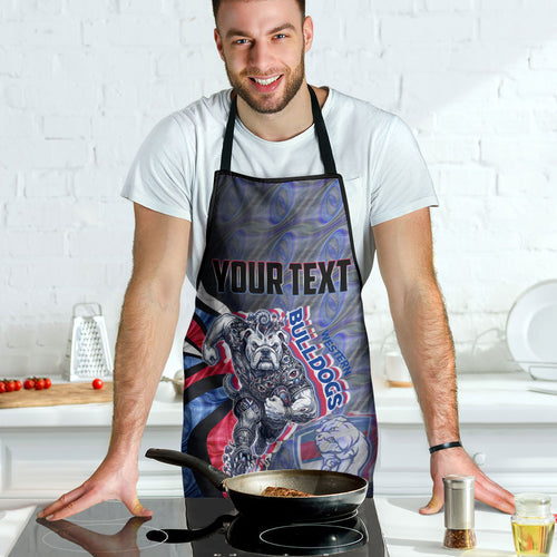 Personalised Western Bulldogs Apron Trippy Psychedelic Abstract Art Mascot Football Fans