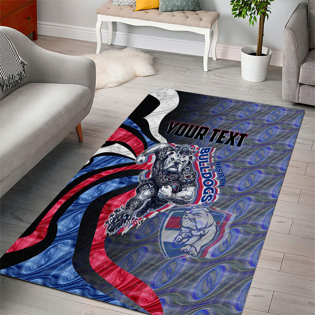 Personalised Western Bulldogs Area Rug Trippy Psychedelic Abstract Art Mascot Football Fans