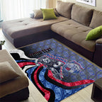 Personalised Western Bulldogs Area Rug Trippy Psychedelic Abstract Art Mascot Football Fans