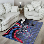 Personalised Western Bulldogs Area Rug Trippy Psychedelic Abstract Art Mascot Football Fans