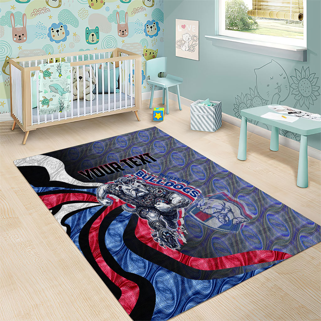 Personalised Western Bulldogs Area Rug Trippy Psychedelic Abstract Art Mascot Football Fans