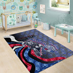 Personalised Western Bulldogs Area Rug Trippy Psychedelic Abstract Art Mascot Football Fans