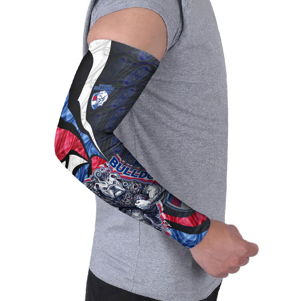 Personalised Western Bulldogs Arm Sleeves Trippy Psychedelic Abstract Art Mascot Football Fans