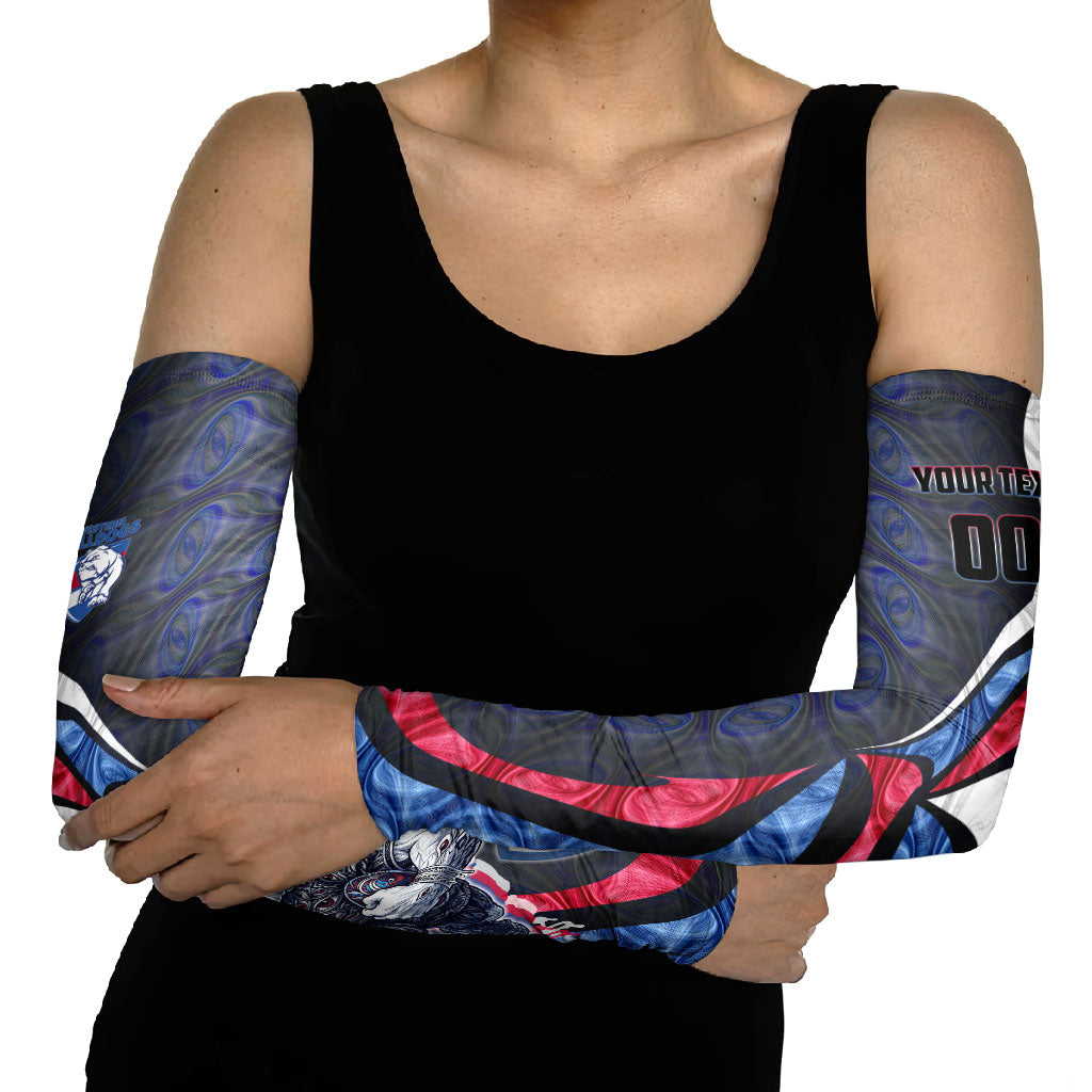 Personalised Western Bulldogs Arm Sleeves Trippy Psychedelic Abstract Art Mascot Football Fans
