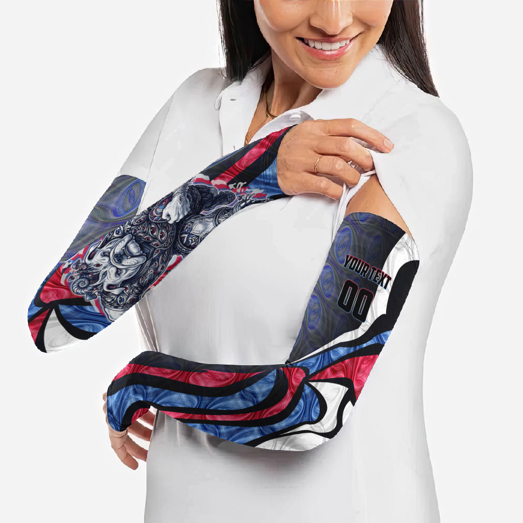 Personalised Western Bulldogs Arm Sleeves Trippy Psychedelic Abstract Art Mascot Football Fans
