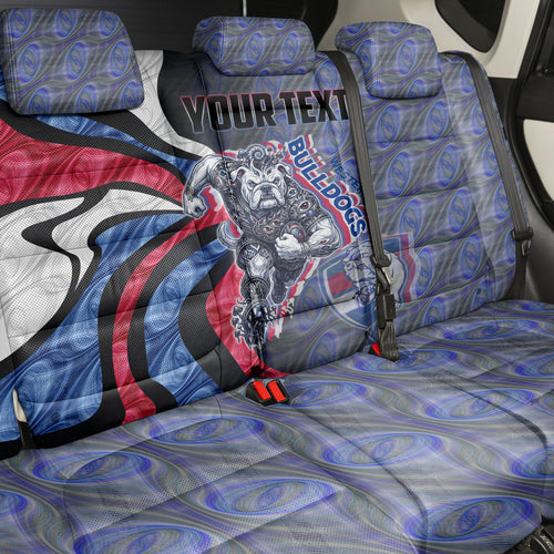 Personalised Western Bulldogs Back Car Seat Cover Trippy Psychedelic Abstract Art Mascot Football Fans