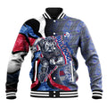 Personalised Western Bulldogs Baseball Jacket Trippy Psychedelic Abstract Art Mascot Football Fans