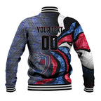 Personalised Western Bulldogs Baseball Jacket Trippy Psychedelic Abstract Art Mascot Football Fans