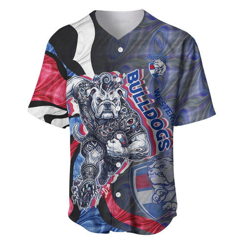 Personalised Western Bulldogs Baseball Jersey Trippy Psychedelic Abstract Art Mascot Football Fans