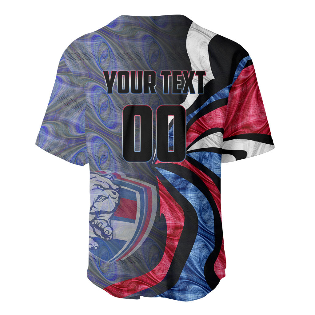 Personalised Western Bulldogs Baseball Jersey Trippy Psychedelic Abstract Art Mascot Football Fans