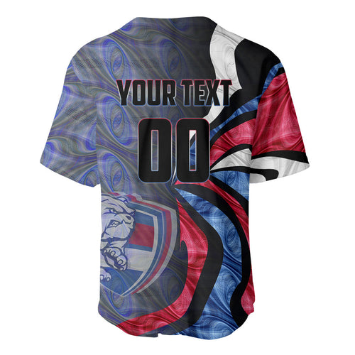Personalised Western Bulldogs Baseball Jersey Trippy Psychedelic Abstract Art Mascot Football Fans
