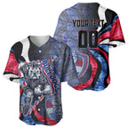 Personalised Western Bulldogs Baseball Jersey Trippy Psychedelic Abstract Art Mascot Football Fans