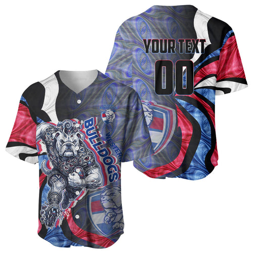 Personalised Western Bulldogs Baseball Jersey Trippy Psychedelic Abstract Art Mascot Football Fans