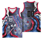 Personalised Western Bulldogs Basketball Jersey Trippy Psychedelic Abstract Art Mascot Football Fans