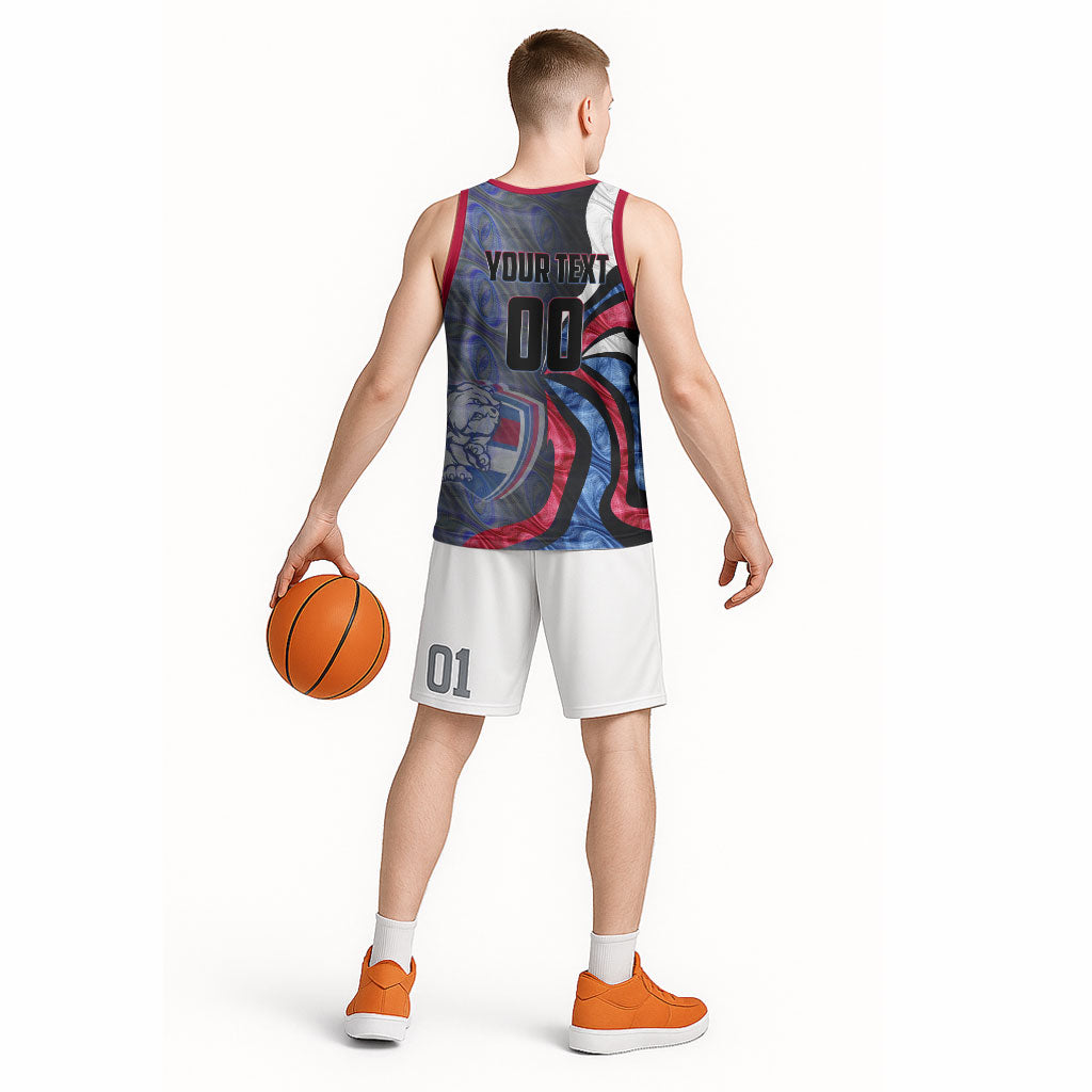 Personalised Western Bulldogs Basketball Jersey Trippy Psychedelic Abstract Art Mascot Football Fans