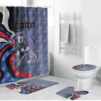 Personalised Western Bulldogs Bathroom Set Trippy Psychedelic Abstract Art Mascot Football Fans