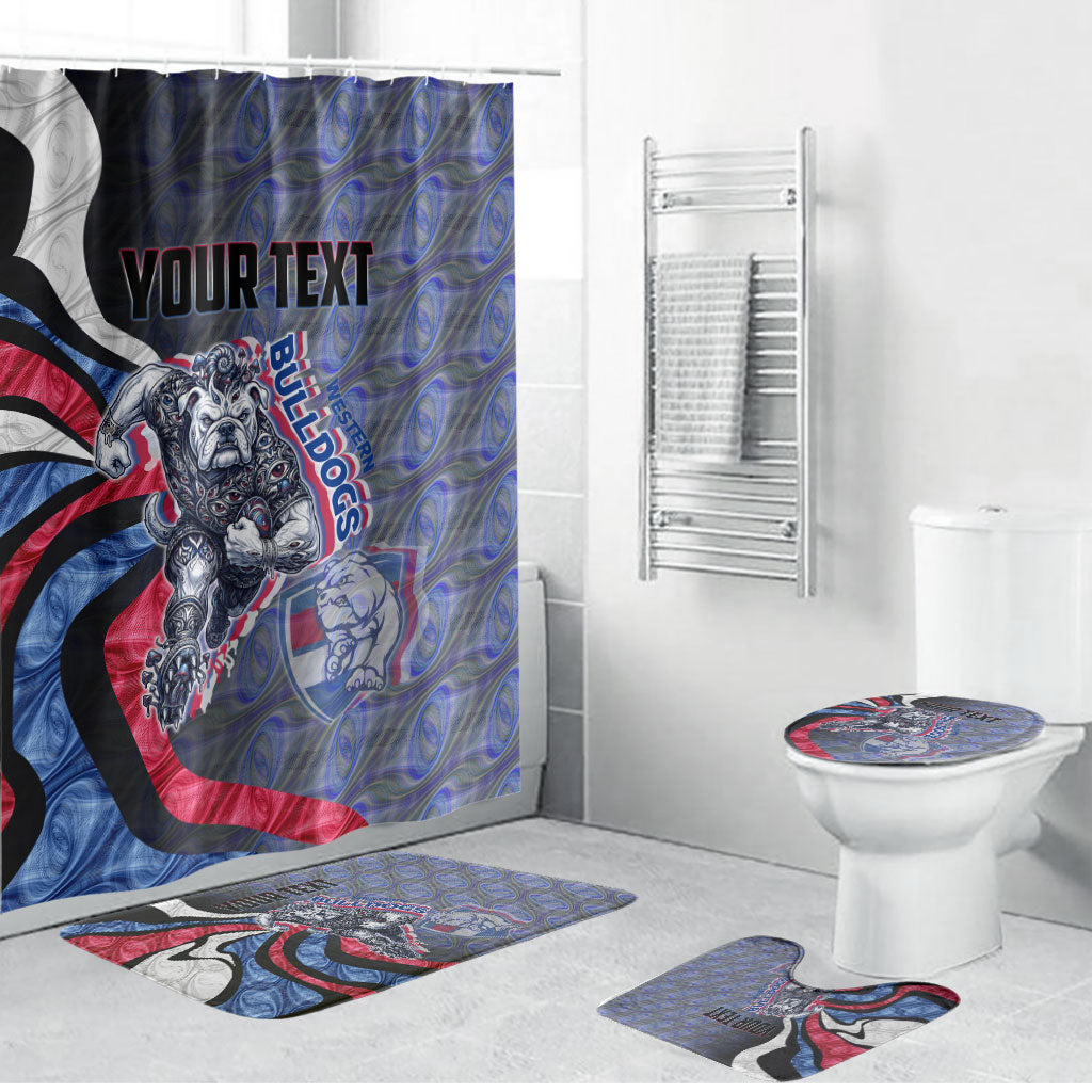 Personalised Western Bulldogs Bathroom Set Trippy Psychedelic Abstract Art Mascot Football Fans
