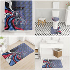 Personalised Western Bulldogs Bathroom Set Trippy Psychedelic Abstract Art Mascot Football Fans
