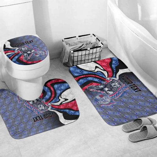 Personalised Western Bulldogs Bathroom Set Trippy Psychedelic Abstract Art Mascot Football Fans