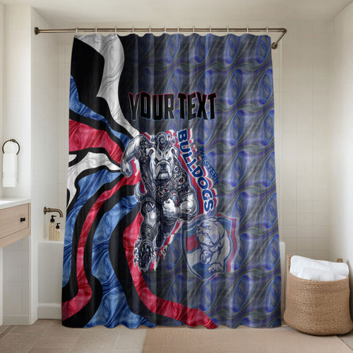 Personalised Western Bulldogs Bathroom Set Trippy Psychedelic Abstract Art Mascot Football Fans