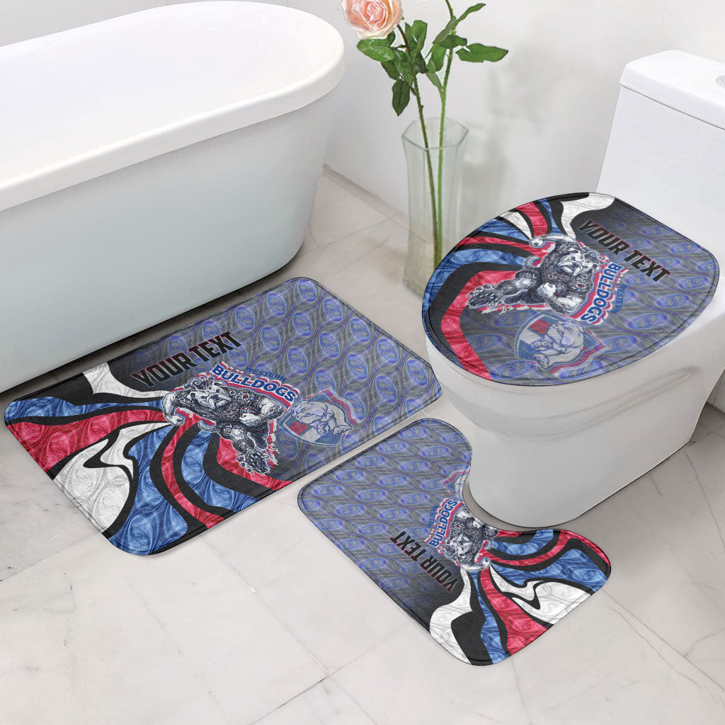 Personalised Western Bulldogs Bathroom Set Trippy Psychedelic Abstract Art Mascot Football Fans