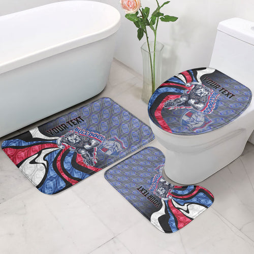 Personalised Western Bulldogs Bathroom Set Trippy Psychedelic Abstract Art Mascot Football Fans