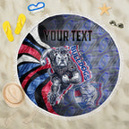 Personalised Western Bulldogs Beach Blanket Trippy Psychedelic Abstract Art Mascot Football Fans