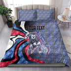 Personalised Western Bulldogs Bedding Set Trippy Psychedelic Abstract Art Mascot Football Fans