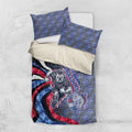 Personalised Western Bulldogs Bedding Set Trippy Psychedelic Abstract Art Mascot Football Fans