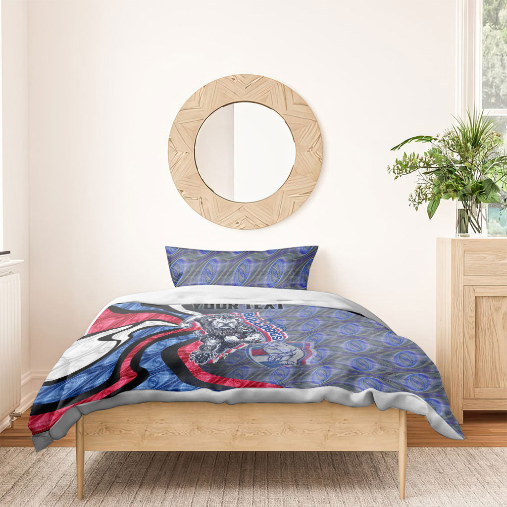 Personalised Western Bulldogs Bedding Set Trippy Psychedelic Abstract Art Mascot Football Fans