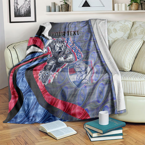 Personalised Western Bulldogs Blanket Trippy Psychedelic Abstract Art Mascot Football Fans