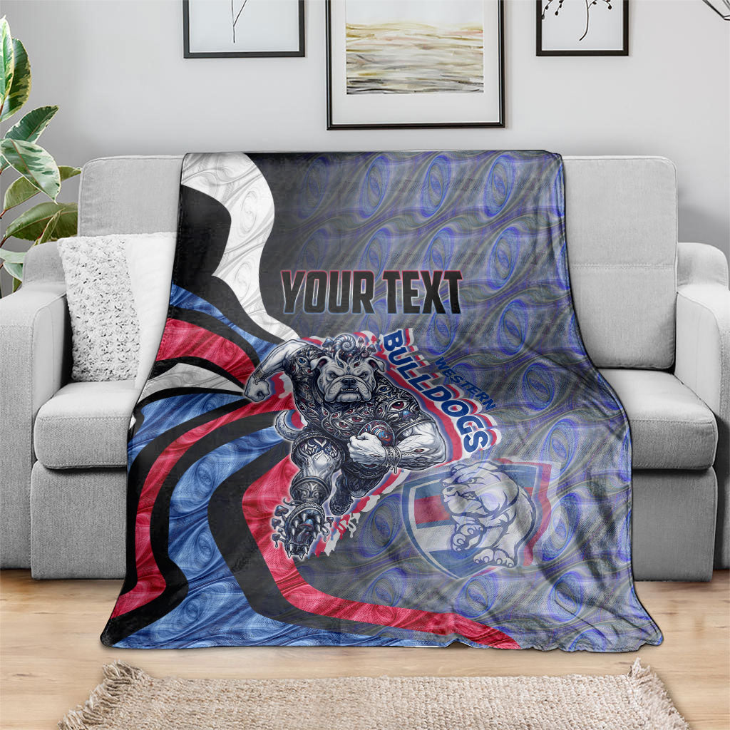 Personalised Western Bulldogs Blanket Trippy Psychedelic Abstract Art Mascot Football Fans
